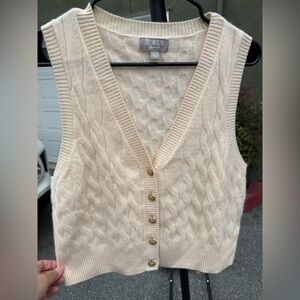 J. Crew cropped Cream Cable Knit Vest